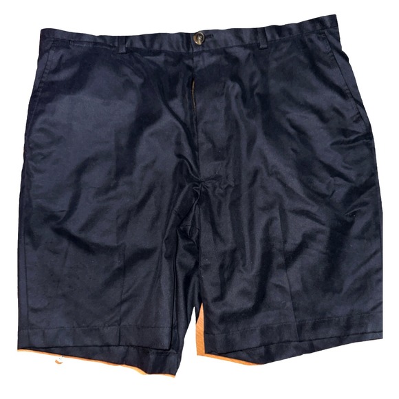 BROOKS BROTHERS MENS SHORTS 38 8" INSEAM NAVY BLUE CHINO RELAXED PLEATED COTTON - Picture 1 of 6